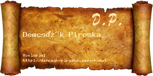 Demcsák Piroska névjegykártya