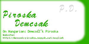 piroska demcsak business card